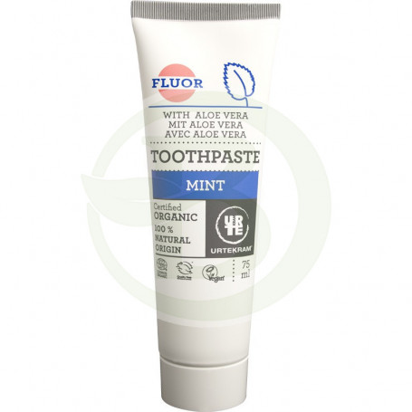 Dentífrico Menta-Aloe Fluor 75Ml. Urtekram