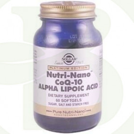 Nutri-Nano CoQ-10 Con Ácido Alfa-Lipoico 60 Cápsulas Solgar