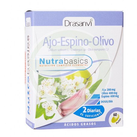 Ajo, Espino y Olivo 500Mg. 60 Perlas Drasanvi