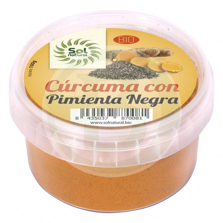 Cúrcuma con Pimienta Negra Bio 100Gr. Sol Natural