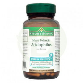 Mega Potencia Acidophilus con Pectina 100 Cápsulas Natures Bounty