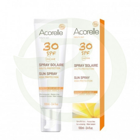 Spray Solar Cara y Cuerpo SPF30 Bio 100Ml. Acorelle