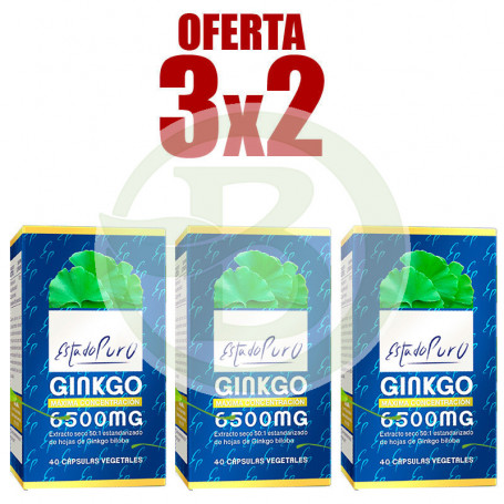 Pack 3x2 Ginkgo 40 Cápsulas Estado Puro