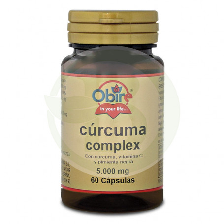 Curcuma 5 000 mg. (95%) + Vit C + Poivre 60 Gélules Obire