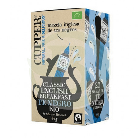 Thé Noir Déjeuner Anglais Classique Bio 20 Sachets Tasses