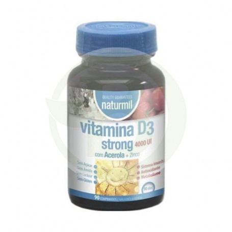 Vitamine D3 Forte 4000UI 90 Comprimés Naturmil