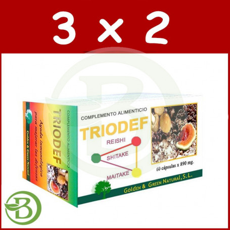 Pack 3x2 Triodef Golden Green 60 Cápsulas