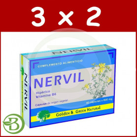 Pack 3x2 Nervil Golden Green 60 Cápsulas