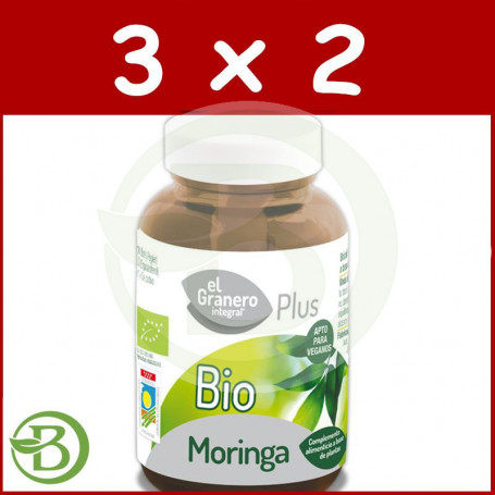 Pack 3x2 Moringa BIO 90 Cápsulas El Granero