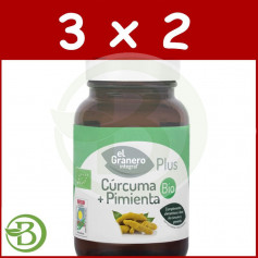 Pack 3x2 Curcuma et Poivre Bio 60 Capsules El Granero