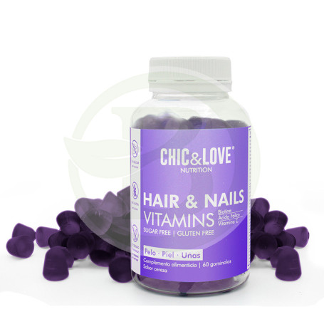 Cheveux &amp; Ongles Vitamines 60 Gummies Chic&amp;Love Nutrition