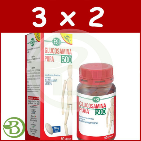 Pack 3x2 NoDol Glucosamina Pura 500 90 Tabletas ESI - Trepat Diet