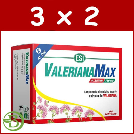 Pack 3x2 ValerianaMax 60 Tabletas ESI - Trepat Diet