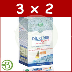 Pack 3x2 Diurerbe Forte Pocket Drink (Piña) 24 Sobres ESI