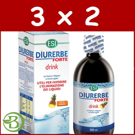 Pack 3x2 Diurerbe Forte Fluido Piña 500Ml. ESI - Trepat Diet