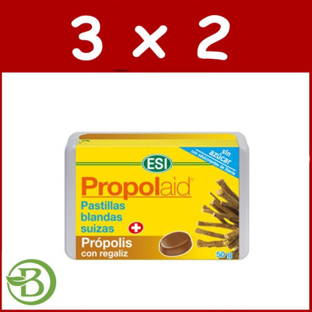 Pack 3x2 Propolaid Pastilla Blanda Suiza Regaliz 50Gr. Esi