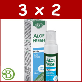 Pack 3x2 Aloe Fresh Aliento Fresco Menta Forte Spray 15Ml. Esi