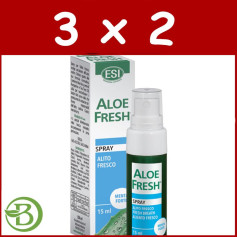 Pack 3x2 Aloe Fresh Aliento Fresco Menta Forte Spray 15Ml. Esi