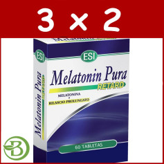 Pack 3x2 Mélatonine Retard Pure 1.9Mg. 60 Comprimés Esi