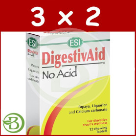 Pack 3x2 Digestivaid No Acid 12 Tabletas ESI - Trepat Diet