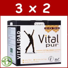 Pack 3x2 Vitalpur Vitalité 20 Ampoules Drasanvi