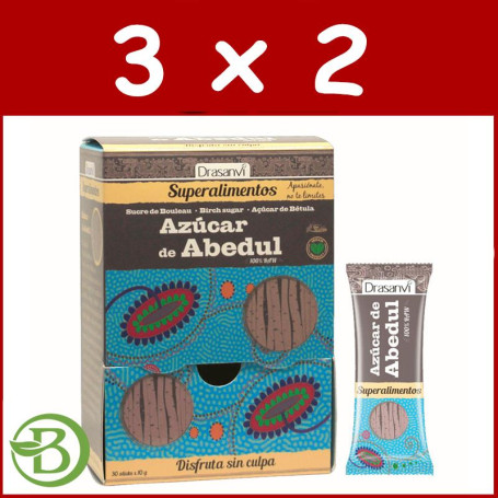 Pack 3x2 Azácar De Abedul 30 Sticks Drasanvi