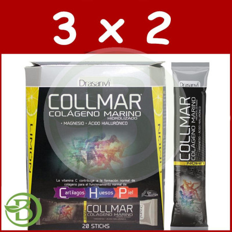 Pack 3x2 Collmar Magnesio Limón 20 Sticks Drasanvi