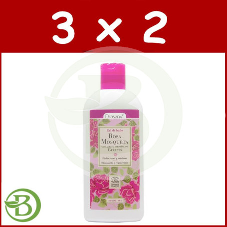 Pack 3x2 Gel Baño De Rosa Mosqueta Bio 250Ml. Drasanvi