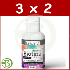 Pack 3x2 Shampooing Biotine et Aloe Vera 100Ml. Drasanvi