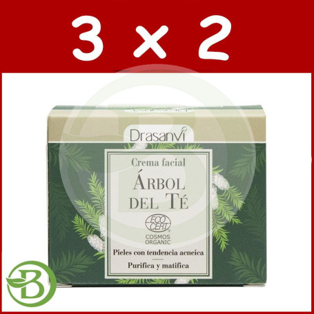 Pack 3x2 Crema Facial Árbol De Té Bio 50Ml. Drasanvi