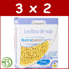 Pack 3x2 Lécithine de Soja 1200Mg. 48 perles drasanvi