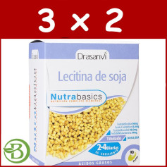 Pack 3x2 Lécithine de Soja 540Mg. 90 perles drasanvi