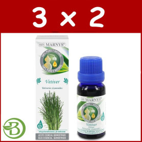 Pack 3x2 Aceite Esencial Alimentario de Vetiver 15Ml. Marnys