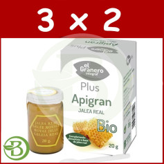 Pack 3x2 Apigran Gelée Royale Bio 20Gr. La grange