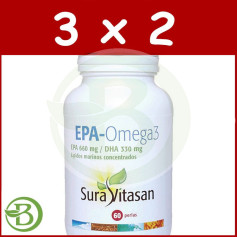 Pack 3x2 EPA-Oméga 3 60 Perles Sura Vitasan