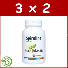 Pack 3x2 Spiruline 100 Comprimés Sura Vitasan