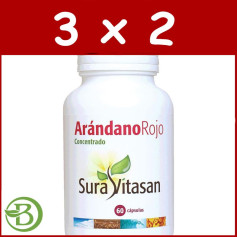 Pack 3x2 Canneberge Rouge 60 Gélules Sura Vitasan