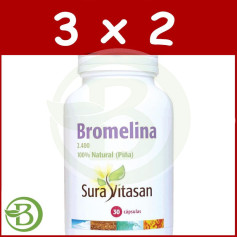 Pack 3x2 Bromélaïne 2 400 30 Gélules Sura Vitasan