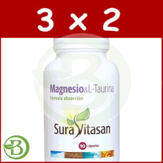 Pack 3x2 Magnésium et L-Taurine 90 Gélules Sura Vitasan