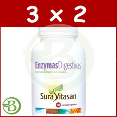 Pack 3x2 Enzymes Digestives 100 Gélules Sura Vitasan