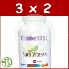 Pack 3x2 Glutathion 200 et C 30 Gélules Sura Vitasan