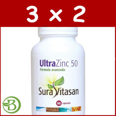 Pack 3x2 Ultra Zinc 50 90 Cápsulas Sura Vitasan