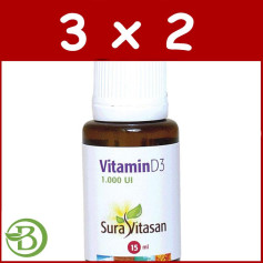 Pack 3x2 Vitamine D3 15Ml. Sourate Vitasan