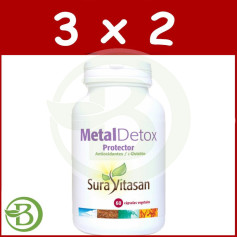 Pack 3x2 Metal Detox Protecteur 60 Gélules Sura Vitasan