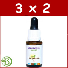 Pack 3x2 Vitamina K2 y D3 15Ml. Sura Vitasan