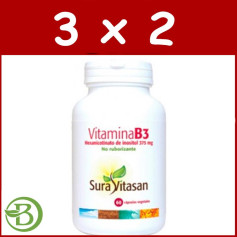 Pack 3x2 Vitamine B3 60 Gélules Sura Vitasan