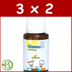 Pack 3x2 Vitamine D3 Enfants 15Ml. Sourate Vitasan