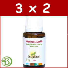 Pack 3x2 Vitamina B12 15Ml. Sura Vitasan