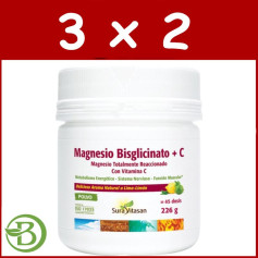 Pack 3x2 Bisglycinate de Magnésium + C 226Gr Sura Vitasan