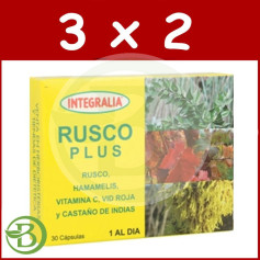 Pack 3x2 Rusco Plus 30 Gélules Integralia